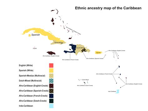 Map Ethnic Ancestry Map Of The Caribbean 1600x1200 Infographictv