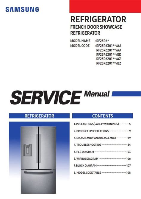 Samsung Refrigerator Rf4287hars Manual