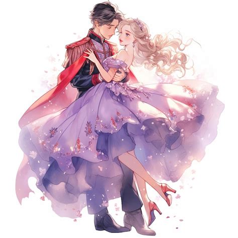 Premium AI Image | anime drawing of a couple dressed in formal clothing dancing generative ai