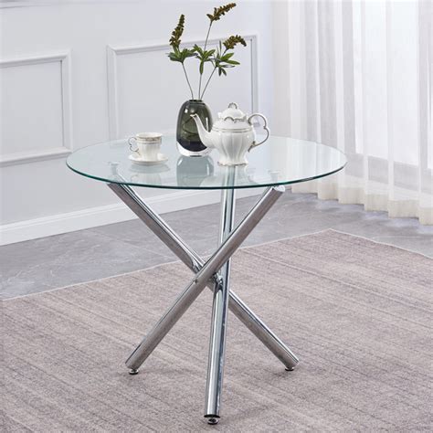 Wrought Studio Table De Salle Manger Ronde En Verre Avec Pieds