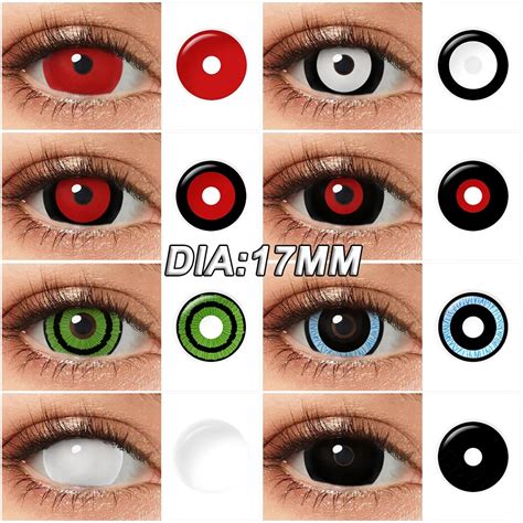 17mm All Black Mini Sclera Lenses Yearly Crazy Halloween Contact Lenses