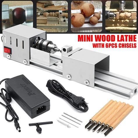 DC 12 24V 96W Mini Lathe Beads Machine Woodworking DIY Lathe Standard