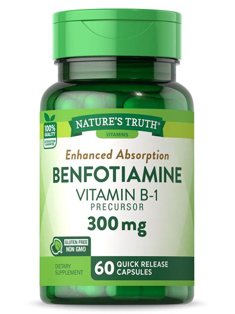 Nature S Truth Benfotiamine Mg Capsules Non Gmo Gluten Free