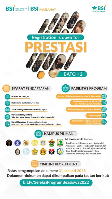 Pendaftaran Bsi Scholarship Prestasi Batch Universitas Andalas