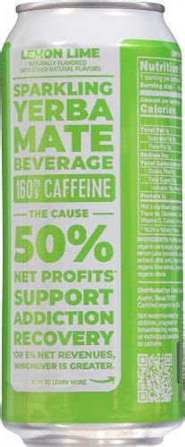 Clean Cause Lemon Lime Sparkling Yerba Mate Energy Drink Fl Oz