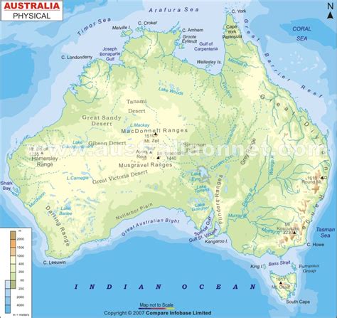 Australia Physical Map