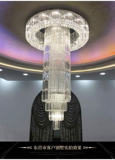 Modern Large Crystal Chandeliers Lights Fixture American Big Long