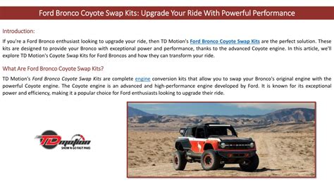 PPT Ford Bronco Coyote Swap Kits Upgrade Your Ride With Powerful