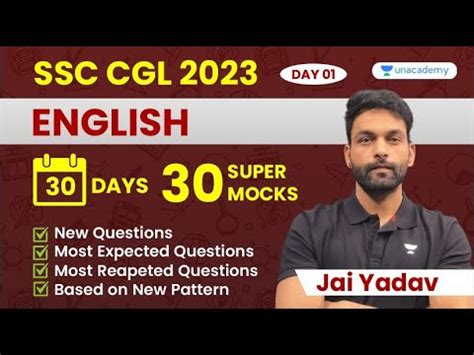 SSC CGL 2023 I English I 30 Days 30 Super Mocks SSC CGL English I