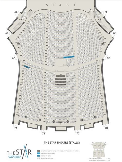 The Star Performing Arts Centre Seating Plan Capacity Box Office