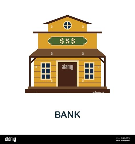 Bank Flat Icon Color Simple Element From Wild West Collection