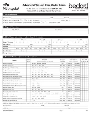 Fillable Online Fillable Online Wound Care Order Form Patient Wl