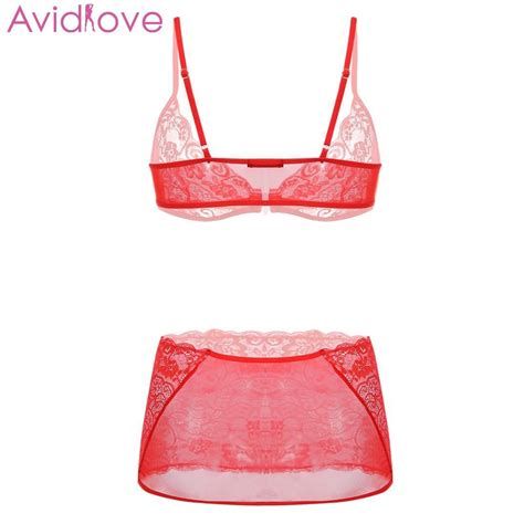 Avidlove Women Sexy Lingerie Set Sex Shop Transparent Bikini