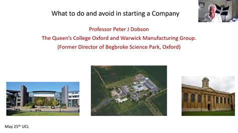 What To Do And Avoid In Starting A Company Professor Peter Dobson