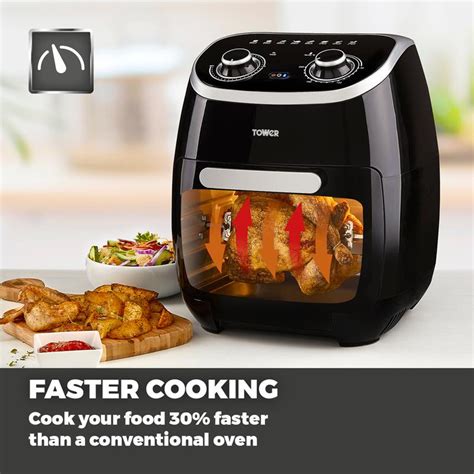 Tower Vortx Xpress 2000w 11l 5 In 1 Manual Air Fryer Oven With Rotisserie Mega Appliances