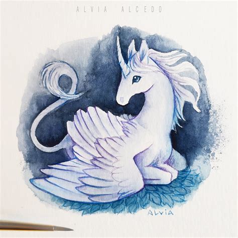 realistic unicorn drawing  colour