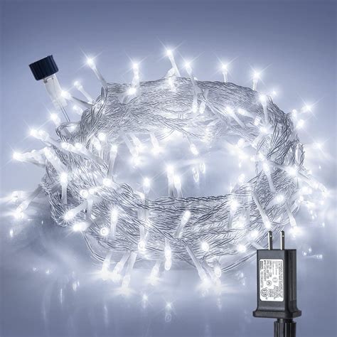 Potive Pack White Battery Operated String Lights Outdoor Waterproof