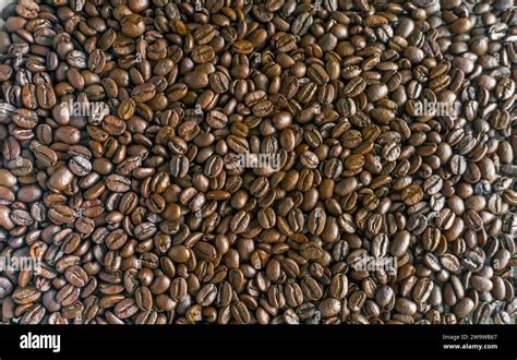 Coffee Bean Background Roast Grain Coffee Lover Top View Of Roasted