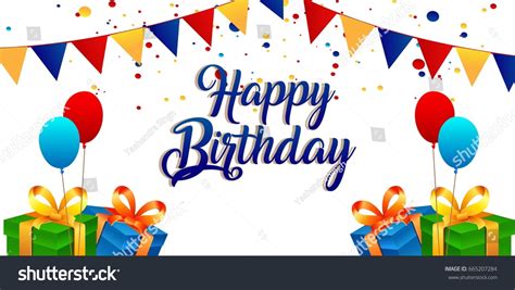 Creative Vector Happy Birthday Banner Gift Stock Vector (Royalty Free ...