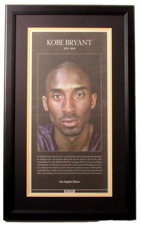 Kobe Bryant Los Angeles Lakers Tribute La Times Newspaper Etsy