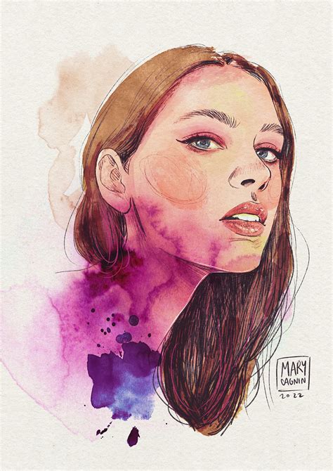 Digital Watercolor Portraits Behance