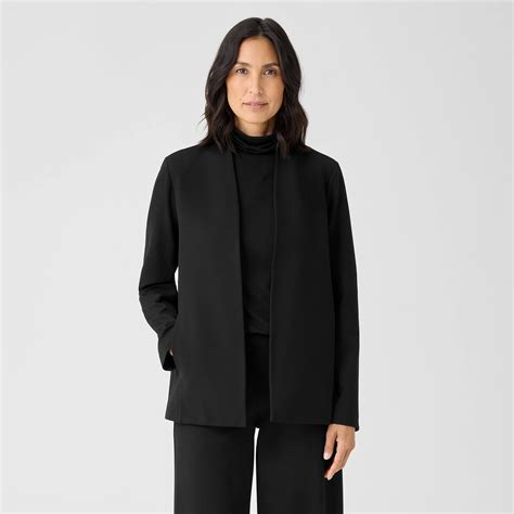 Washable Flex Ponte High Collar Jacket EILEEN FISHER