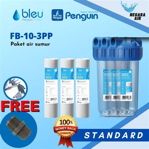 Jual Paket Filter Air Penguin Bleu Sumur Toren Tandon Pdam Saringan Air