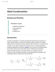 Aldol Lab Pdf 10 31 21 5 25 PM Aldol Lab Aldol Condensation