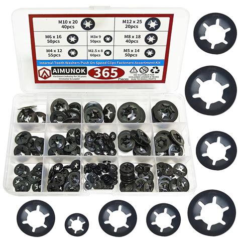 Amazon Aimunok Pcs Internal Tooth Starlock Washers Sizes