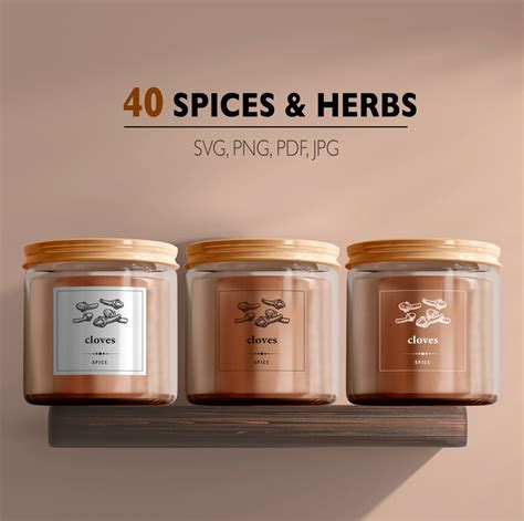 Printable Spice Jar Labels Modern Minimalist Spice Jar Label Template