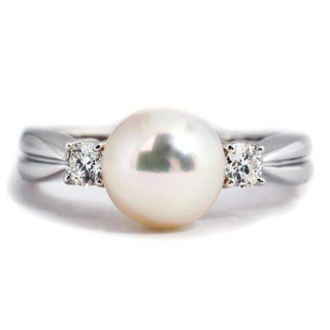 Vintage Mikimoto Round Akoya Pearl Ring