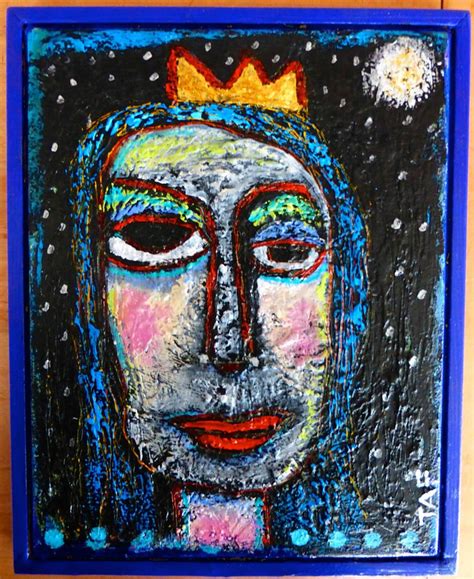 Tracey Ann Finley Original Outsider Folk Raw Brut Mermaid Queen