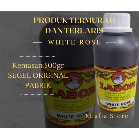 Jual BIBIT BIANG MINYAK WANGI PARFUM WHITE ROSE 500 Gr SEGEL