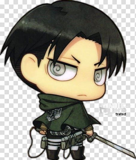 Snk Corporal Levi Chibi Man In Green Top Transparent Background Png