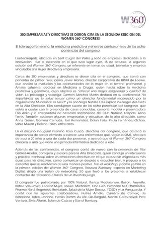 Nota De Prensa Edici N Women Congress Pdf