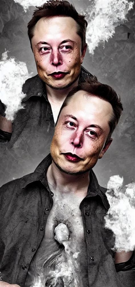 KREA A Rotting And Old Horror Picture Of Elon Musk With Dark