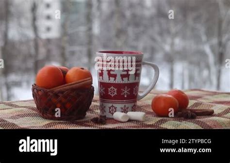 Pouring Boiling Water Into The Cup From The Kettle In The Winter Video