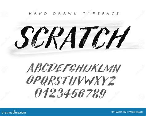 Scratch Vector Hand Drawn Style Font Stock Vector Illustration Of