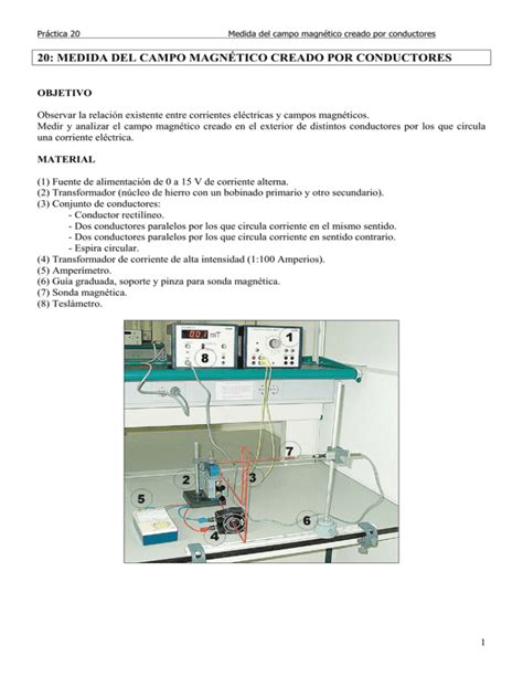 medida del campo magnético creado por conductores