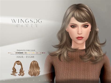 The Sims Resource Wings Es1208 Exquisite Curly Hair