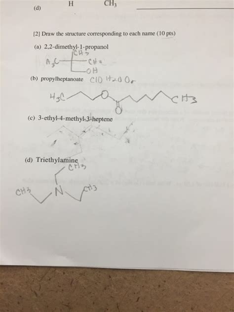 Solved Draw The Structure Corresponding To Each Name