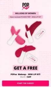 PopXO Free Mini Lip Kit Survey Free 3 Lipsticks Worth 0