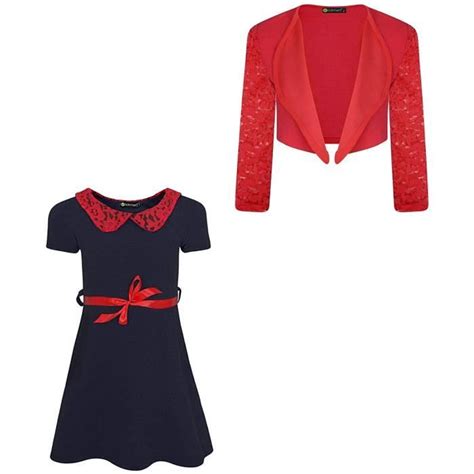 Robe En Dentelle Pour Fille Lotmart Marine Rouge Col Dentelle