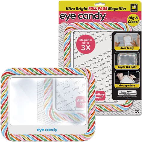 Eye Candy 3x Magnifying Full Page Led Book Light Lightweight Portable Multicolor