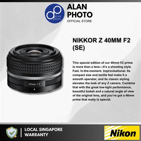 NIKKOR Z 40mm F2 SE Lens For Nikon Z9 Z8 Z7 Ii Z6 Ii Z5 Zfc Z30