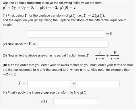 SOLVED Use The Laplace Transform To Solve The Following Initial Value