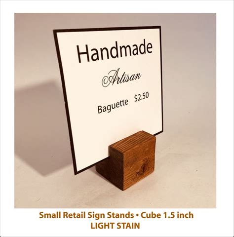 Universal Sign Stand Small Sign Holder Rustic Wood Stand Square