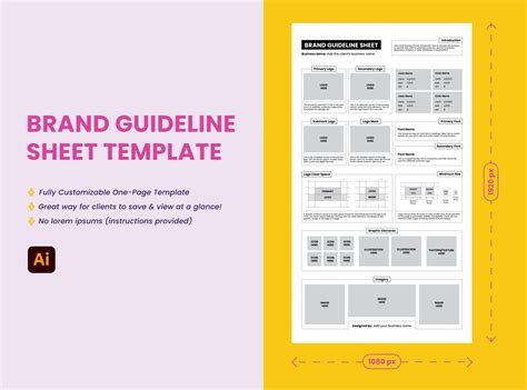 Vertical Brand Guideline Sheet Template - Etsy