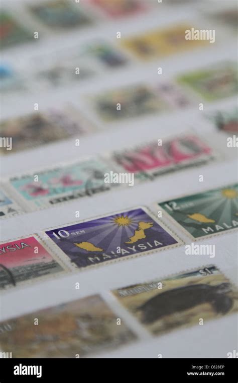 Malaysia stamp stamp collection Stock Photo - Alamy