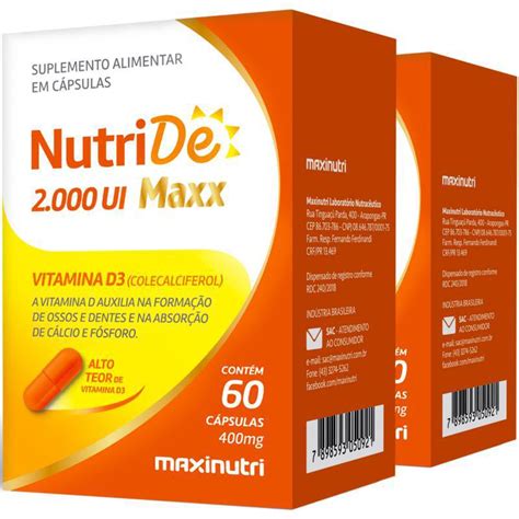 Kit Caixas Nutride Maxx Vitamina D Ui Mg C Psulas Maxinutri